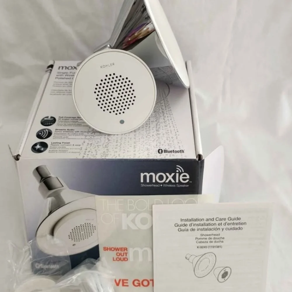 NWT Kohler Moxie Showerhead Wireless Bluetooth Speaker Chrome #G0224 - Picture 2 of 5
